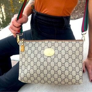 Authentic Gucci Plus Monogram Crossbody Pochette